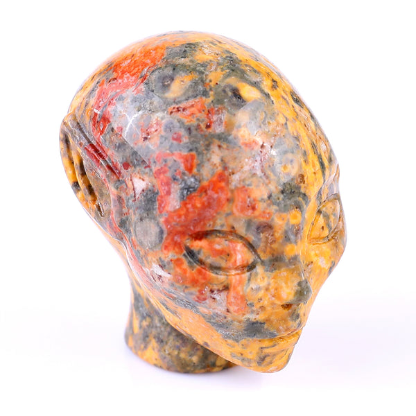 Natural Leopard Skin Jasper Hand Carved Crystal Elf Alien Sculpture