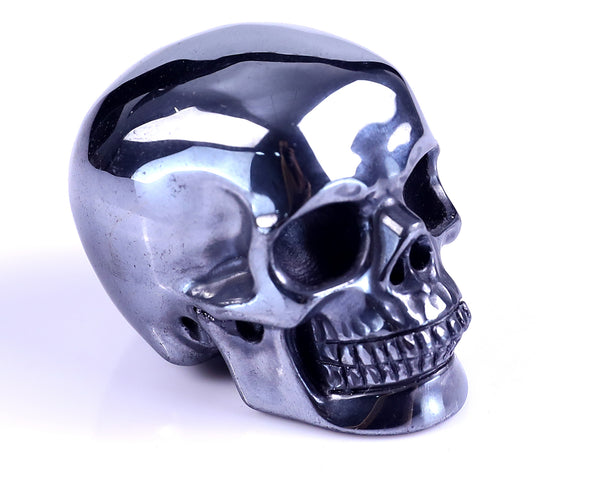 Natural Tera-hertz Hand Carved Crystal Realistic Skull Sculpture