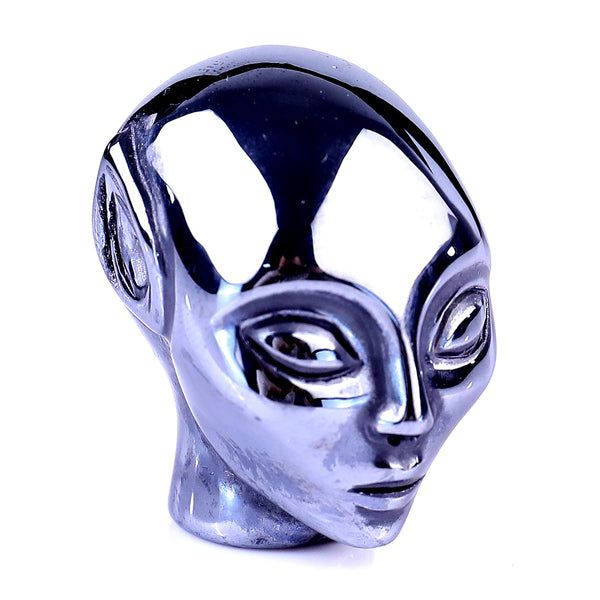 Natural Tera-hertz Hand Carved Crystal Elf Alien Sculpture