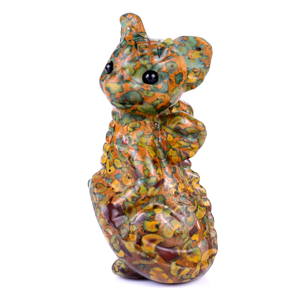 3.5" Oolite Hand Carved Crystal Baby Dragon Sculpture