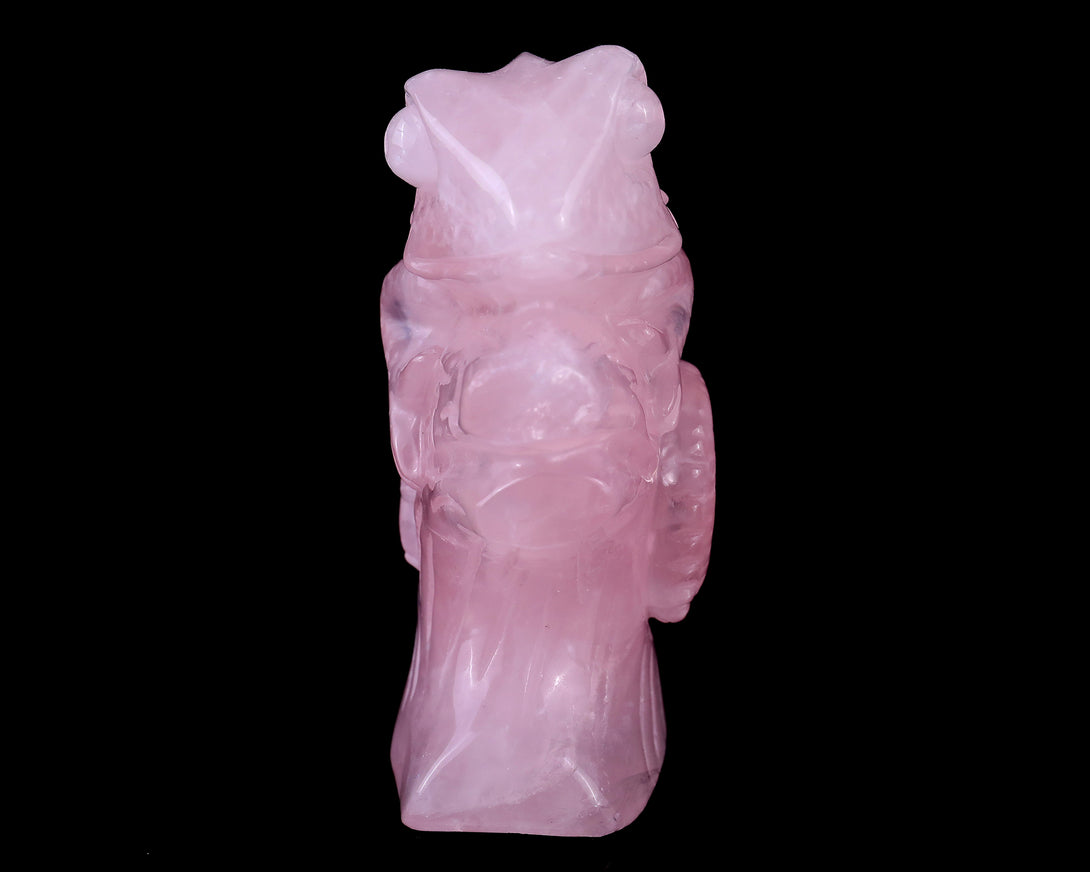 5.0" Rose Quartz Hand Carved Crystal Lizard Sculpture crysvibe