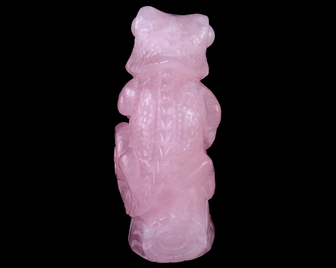 5.0" Rose Quartz Hand Carved Crystal Lizard Sculpture crysvibe