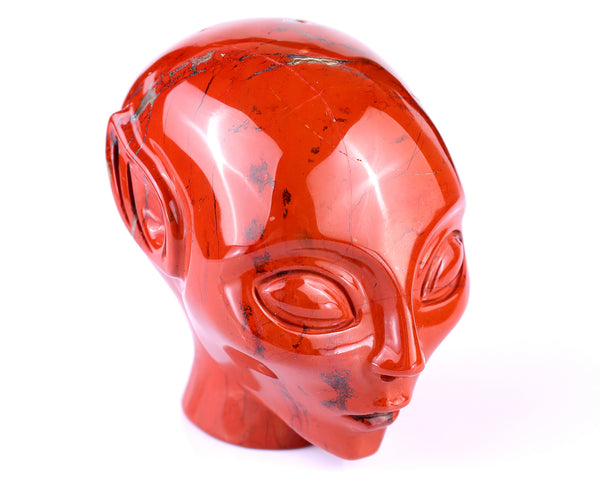 Natural Red Jasper Hand Carved Crystal Elf Alien Sculpture