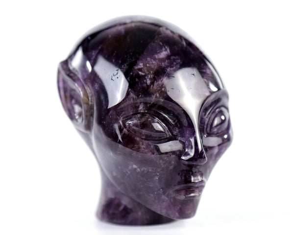 Natural Dream Amethyst Hand Carved Crystal Elf Alien Sculpture