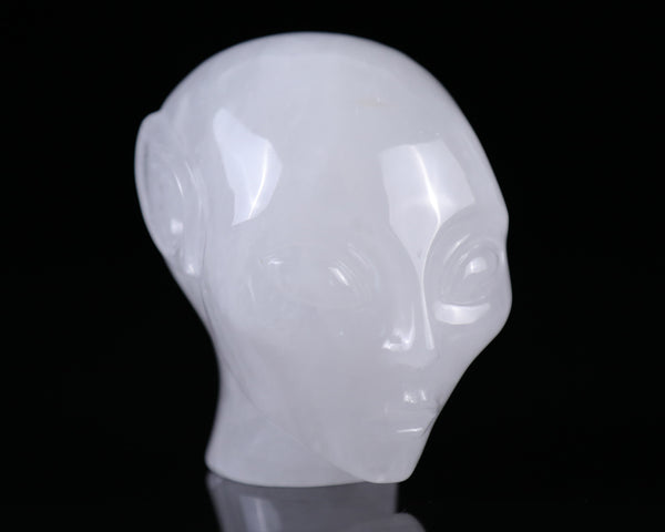 Natural Quartz Rock Hand Carved Crystal Elf Alien Sculpture