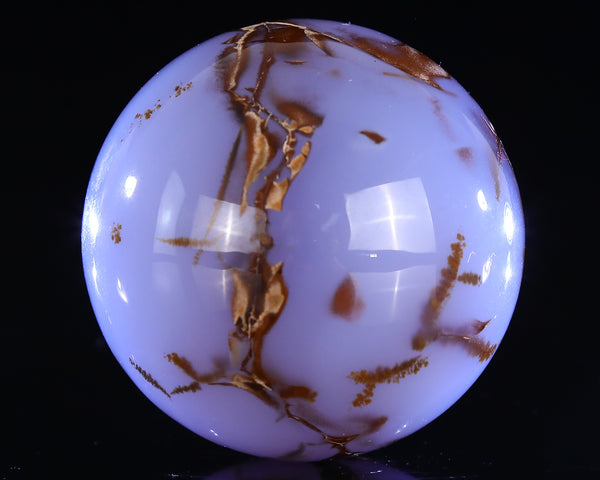 70mm Blue Chalcedony Hand Carved Crystal Sphere