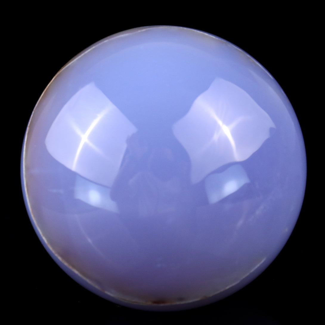 80mm Blue Chalcedony Hand Carved Crystal Sphere crysvibe