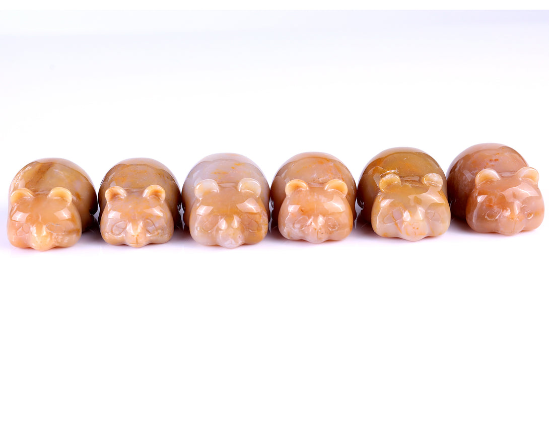 Natural Chalcedony Hand Carved Crystal Panda Sculpture crysvibe